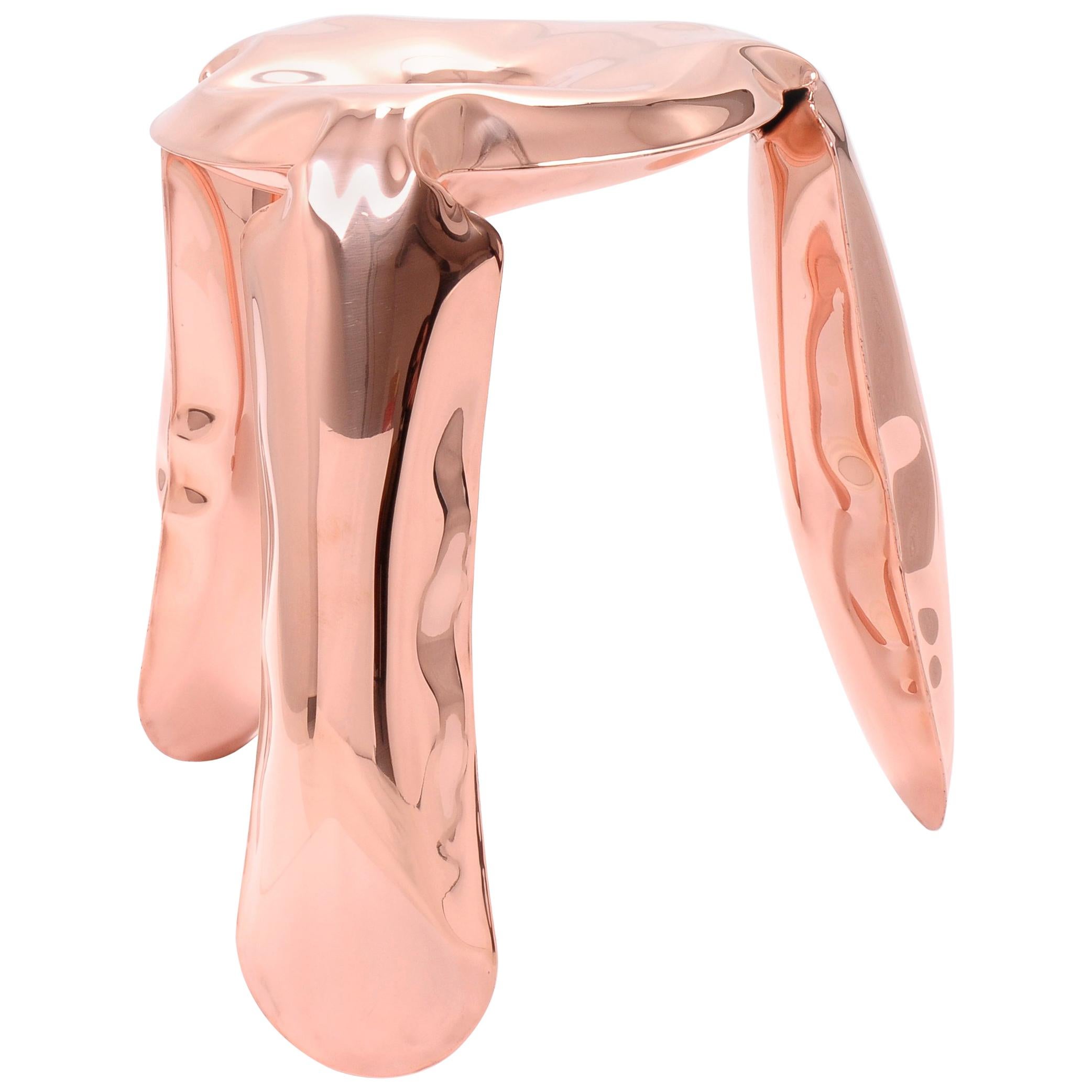Limited Edition Plopp Mini Stool in Polished Copper by Zieta For Sale
