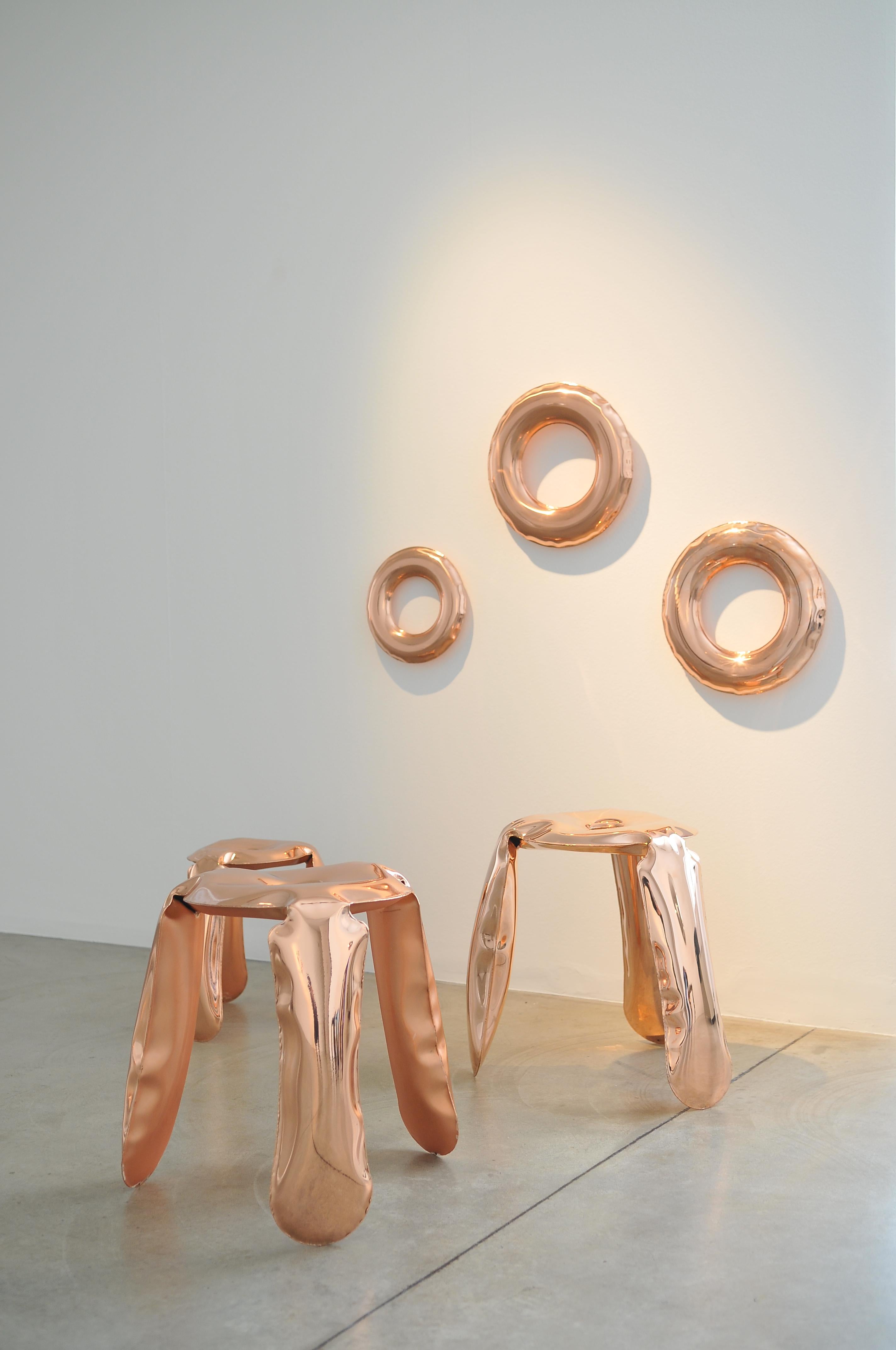 Limited Edition Plopp Standard Stool in Polished Copper by Zieta In Excellent Condition For Sale In New York, NY