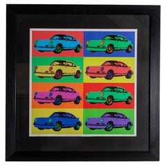 Limited Edition Posrche 911 RS 1973 Pop Art Print in the Manner of Andy Warhol