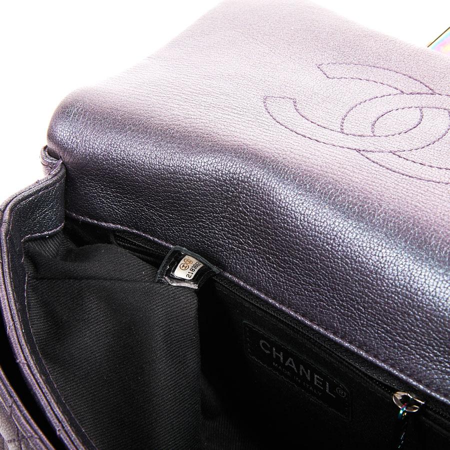Limited Edition Rare CHANEL Bag in Purple Iridescent Leather 4