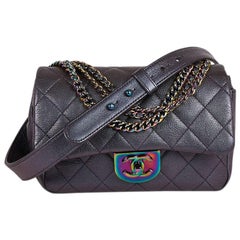 Limited Edition Rare CHANEL Bag in Purple Iridescent Leather 