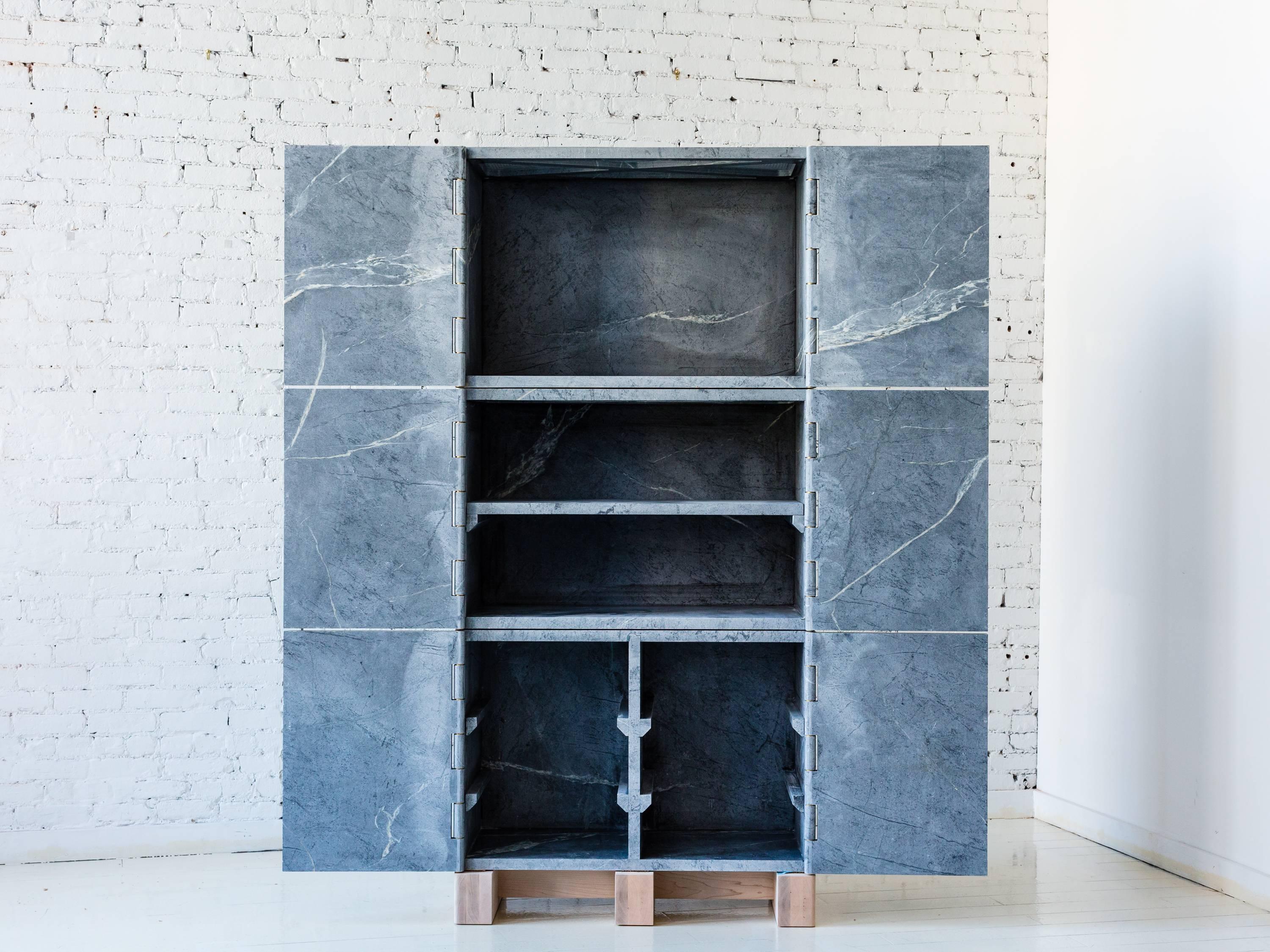 Limited Edition Relief Stone Cabinet in Soapstone by Fort Standard, in Stock For Sale 2