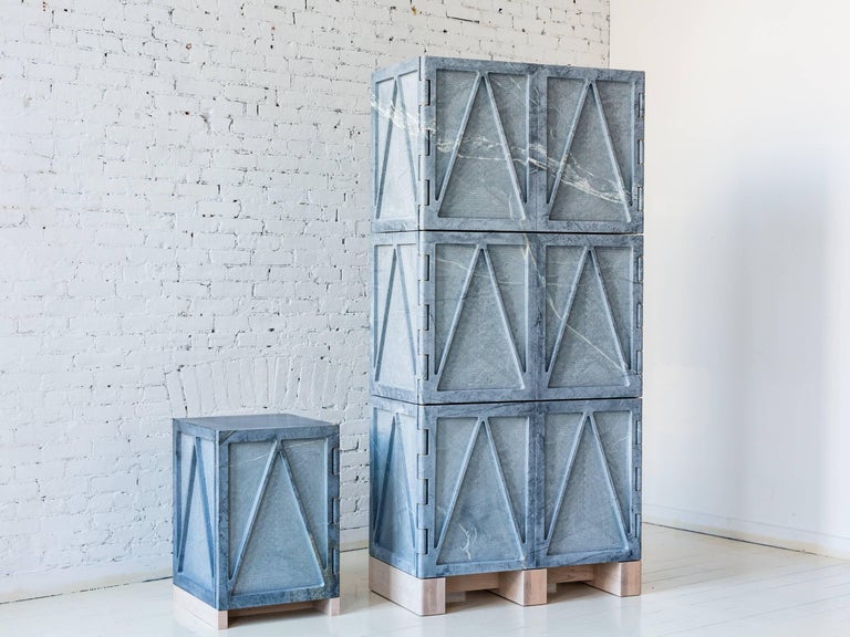 Limited Edition Relief Stone Cabinet in Soapstone by Fort Standard, in Stock For Sale 4