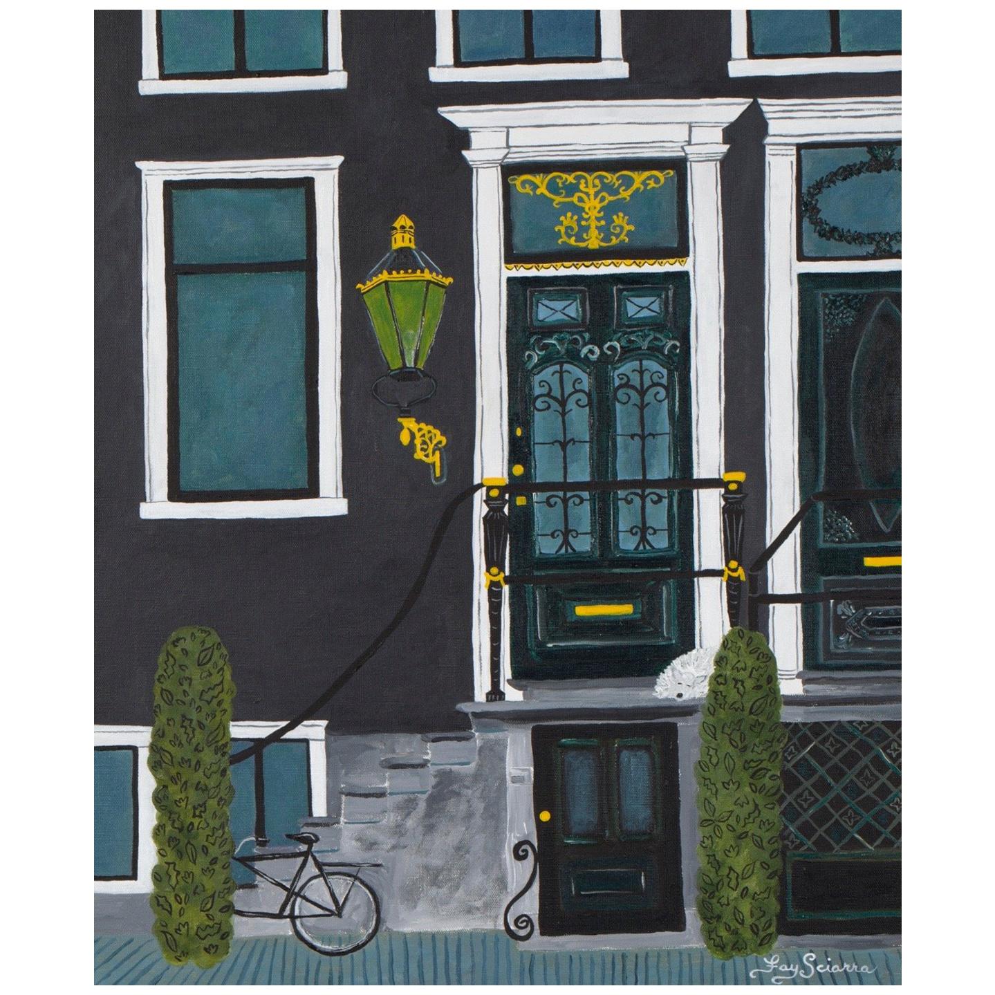 Reproduction en édition limitée d'une peinture de porte d'Amsterdam en vente