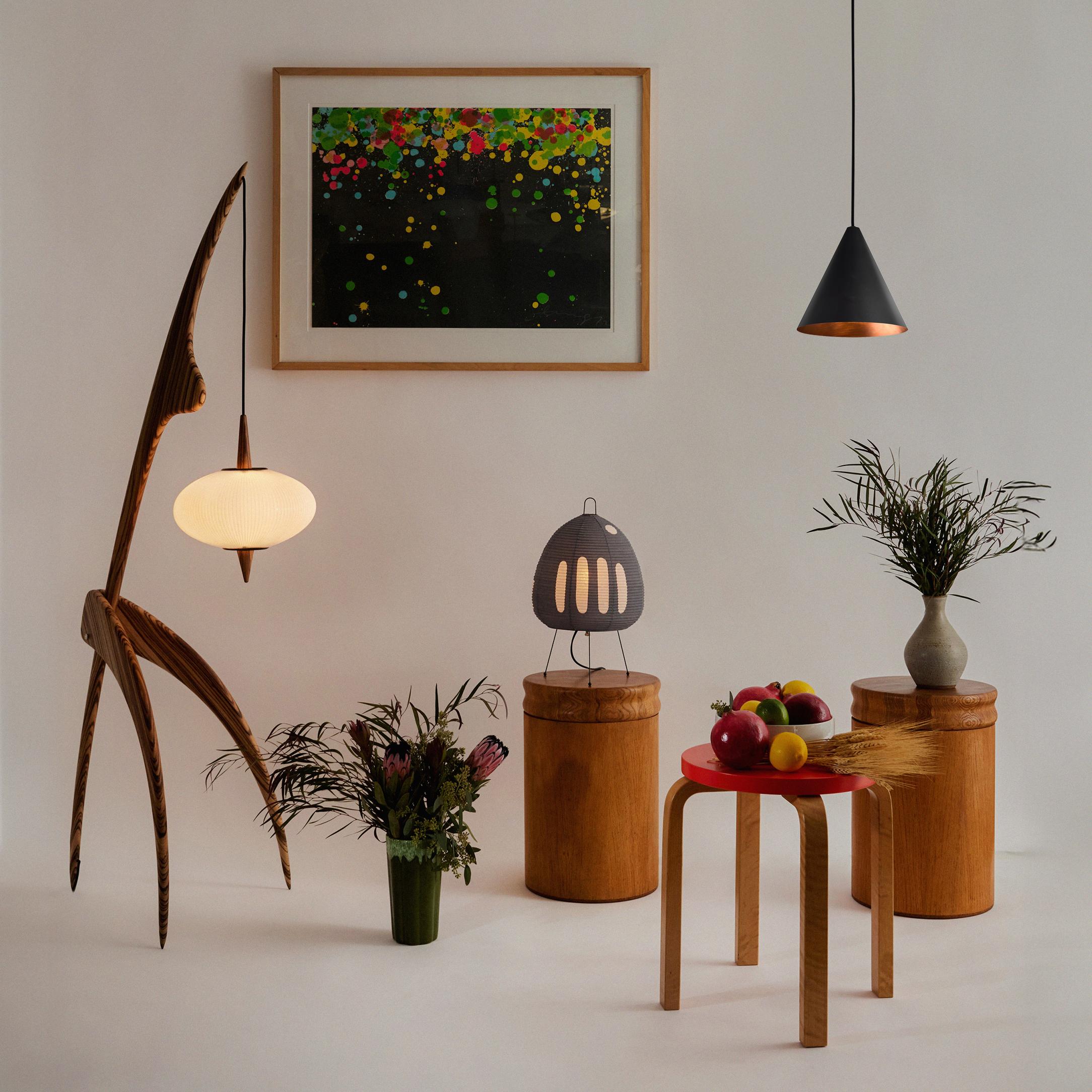 Limited edition Rispal 'Praying Mantis Zébrant' floor lamp in zebra wood. The iconic model #14.950 was originally designed in 1950 by François Rispal. 

This extremely limited edition model (1 of 6) is executed in richly grained zebra wood with a