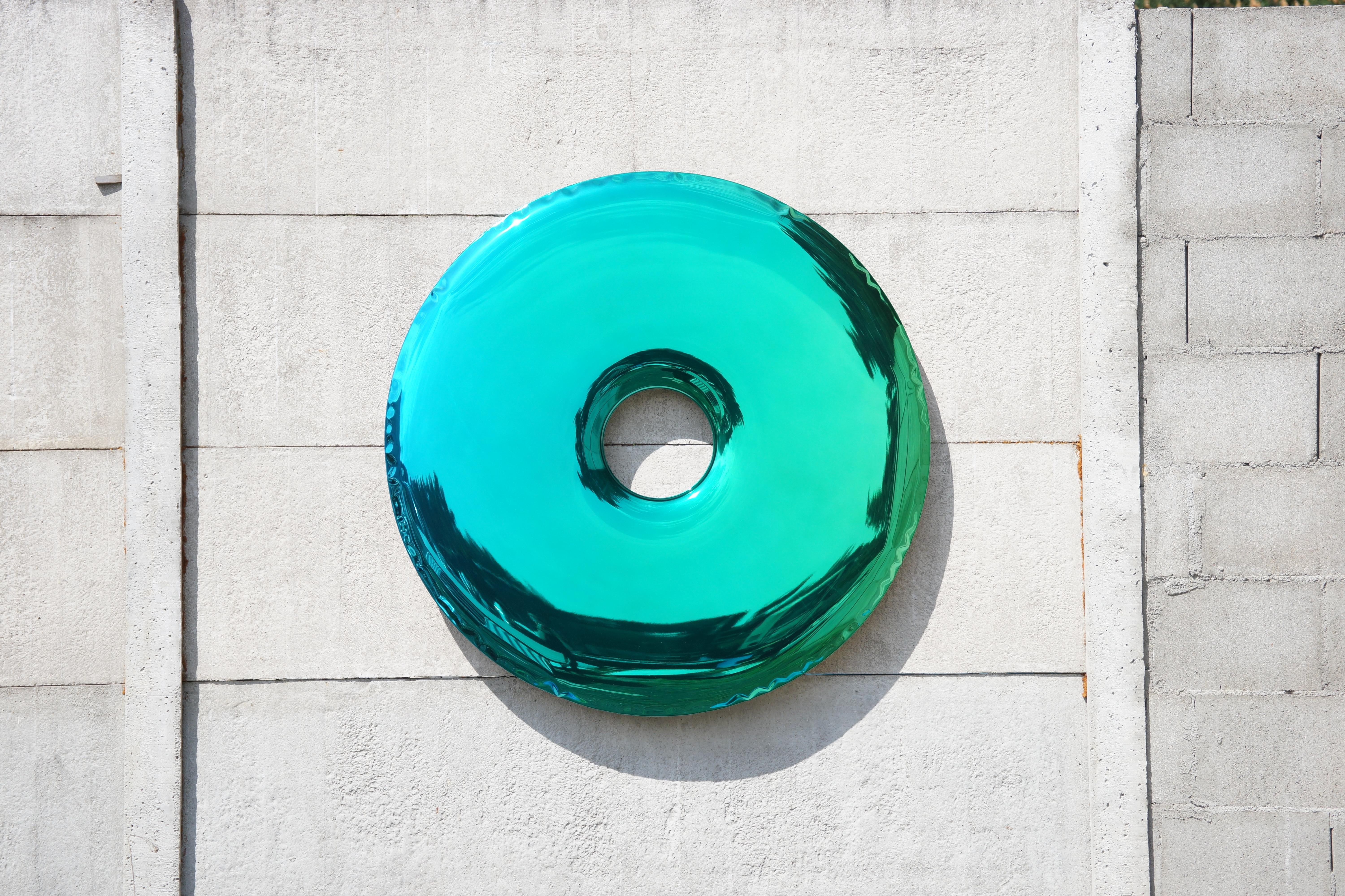 Acciaio inossidabile Edizione limitata del Rondo 120 Gradient Mirror in acciaio inossidabile verde di Zieta in vendita