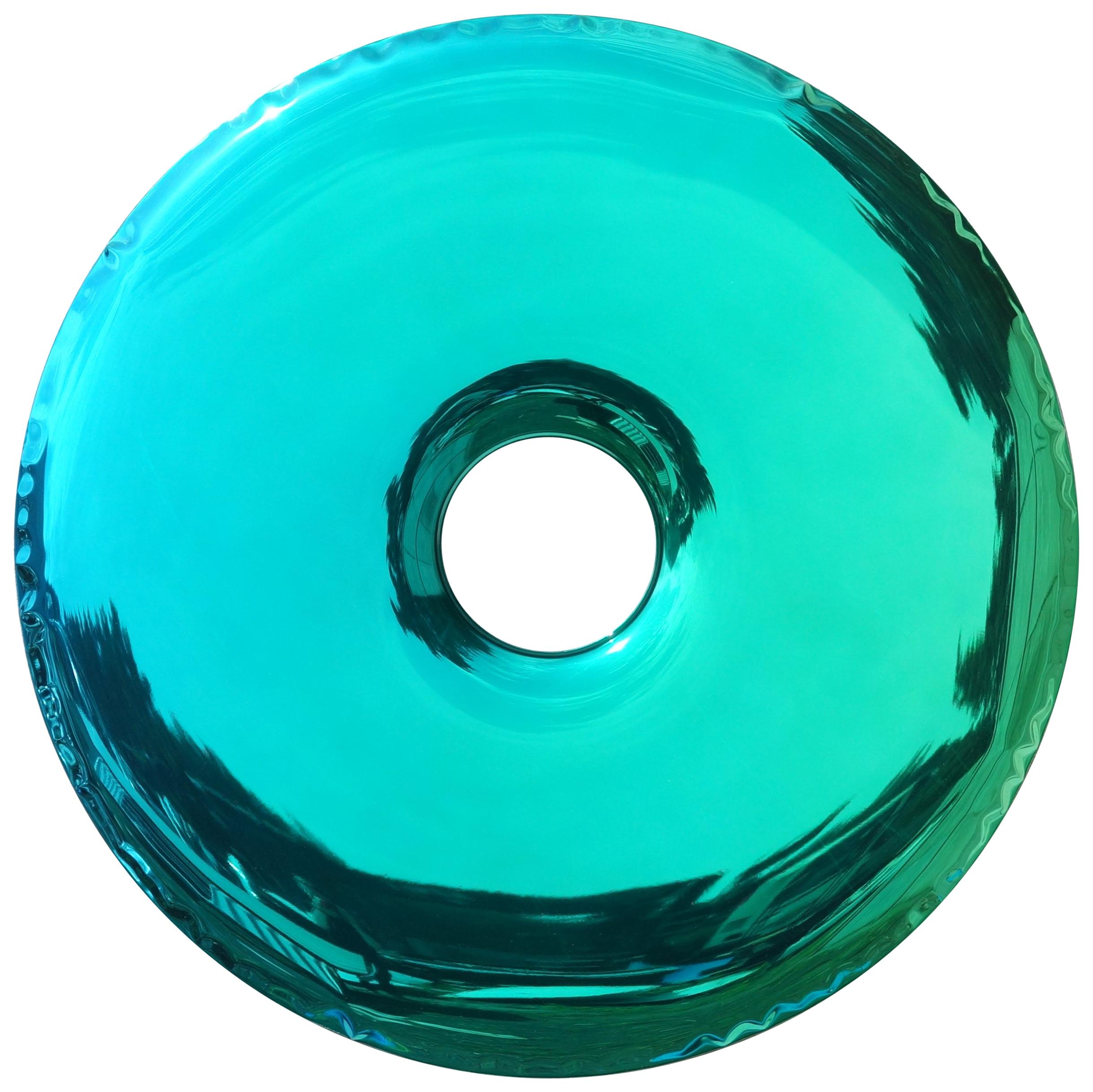 Limited Edition Rondo 75 Gradient Mirror in Green Stainless Steel by Zieta For Sale