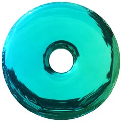 Miroir Rondo 75 Gradient en acier inoxydable vert, édition limitée, par Zieta