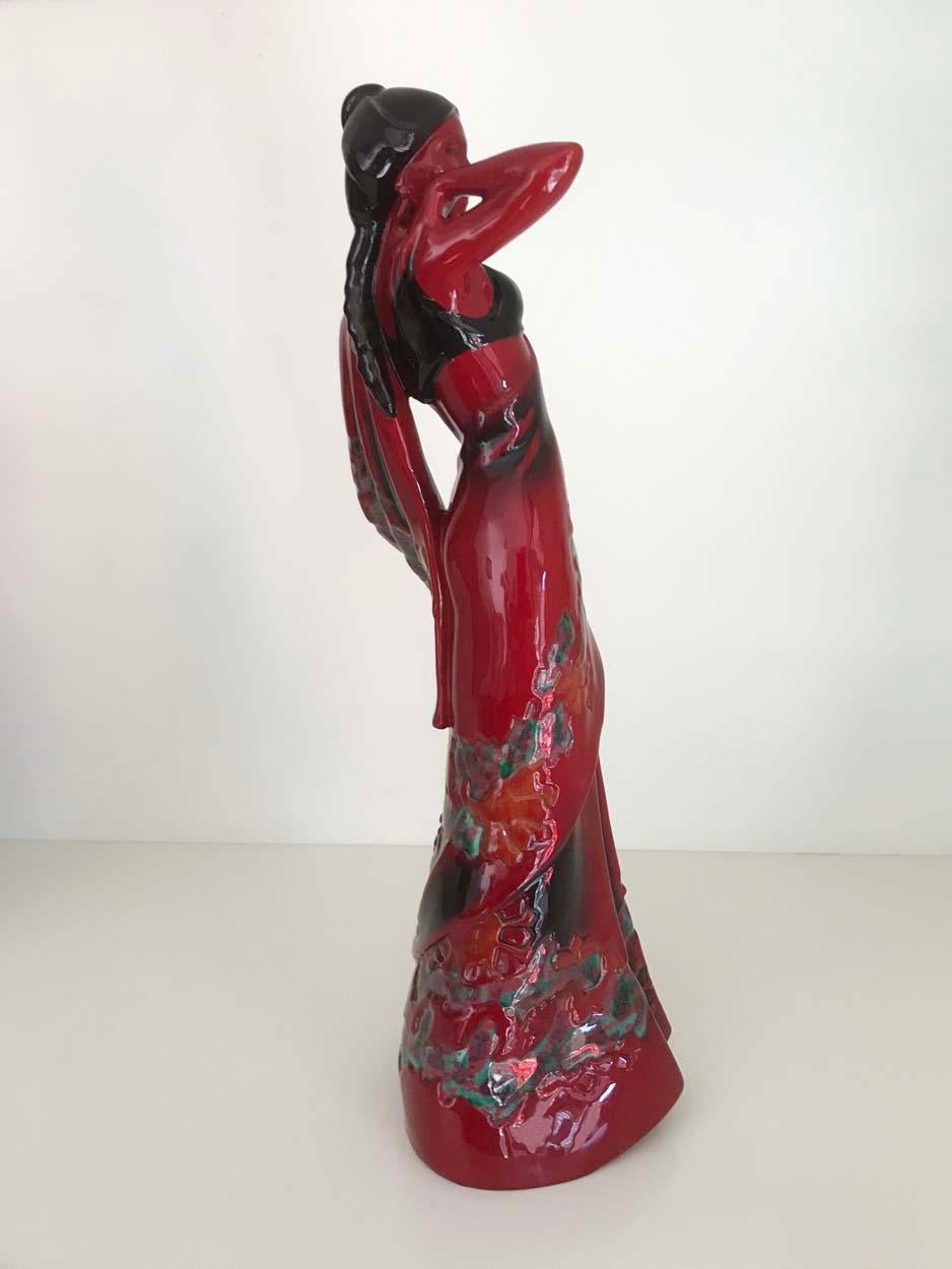Hand-Painted Royal Doulton Flambe Limited Edition Figurine, Eastern Grace, circa 1996 For Sale
