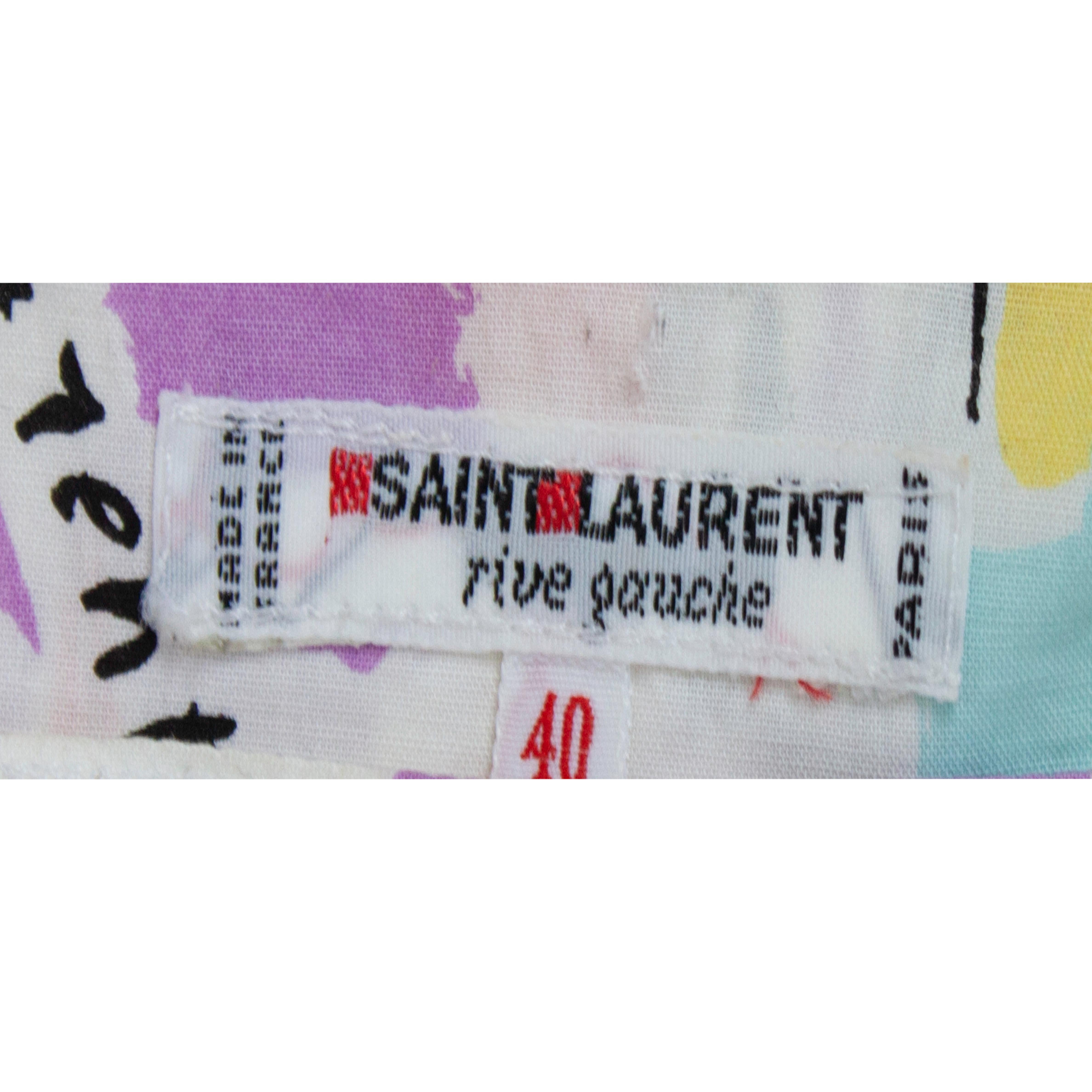 Ensemble d'été Saint Laurent en édition limitée imprimé « Paris », vers 1983 en vente 5