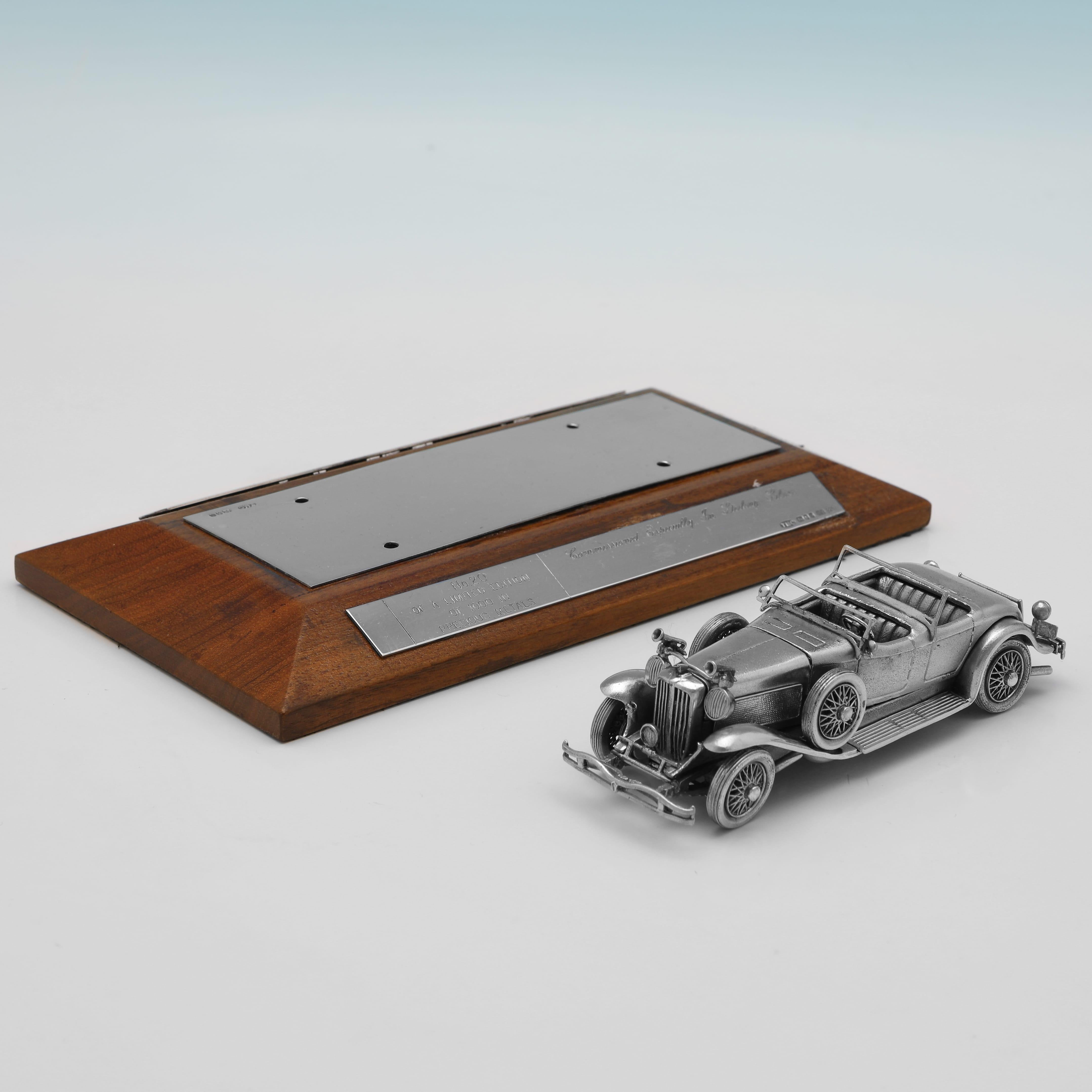 Moderne Modèle en argent sterling de Duesenberg SJ Torpedo Phaeton en édition limitée en vente