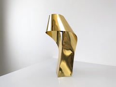 Lampada scultorea in ottone in edizione limitata di Serge Mansau, anni '70
