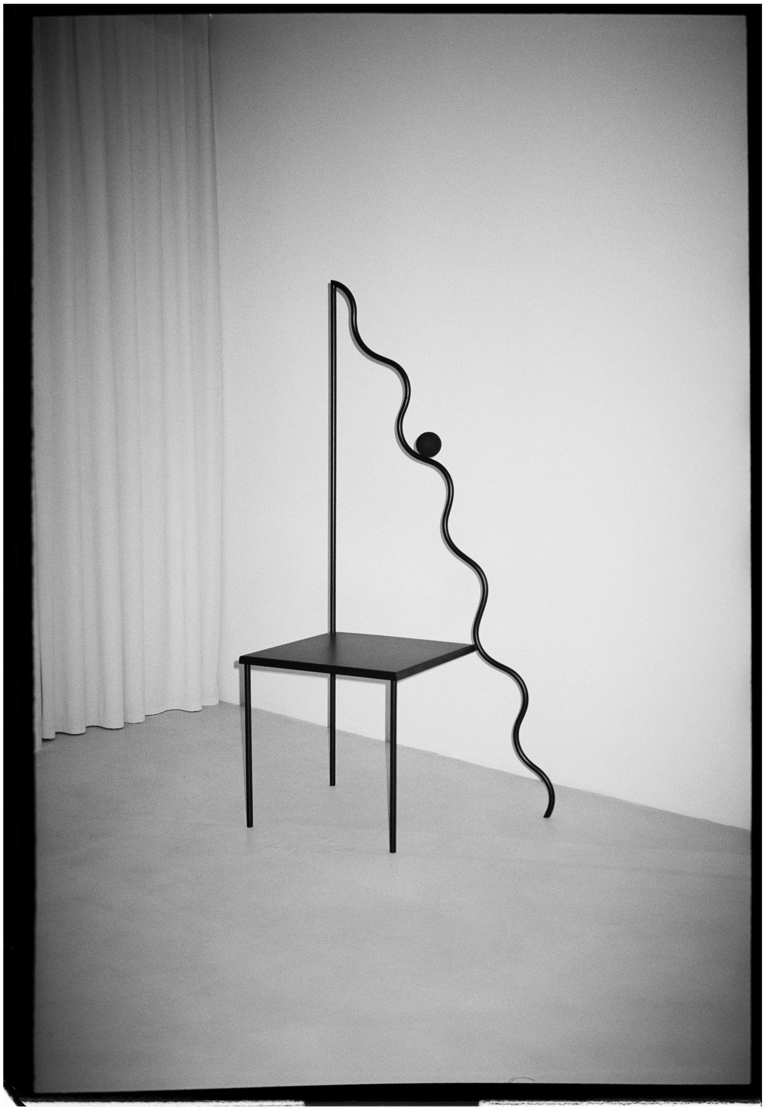 The Descending Chair emerges as a sculptural work, embodying an exploration of the relationship between the celestial and the terrestrial. Rooted in the concept of descent as a bridge between higher and earthly realms, the Descending Chair