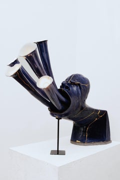 Limited Edition Shouting Lights Sculptural Lamp 1 in Blue by Tamara Barnoff