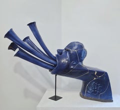 Limited Edition Shouting Lights Sculptural Lamp 1 in Blue by Tamara Barnoff