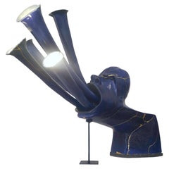 Limited Edition Shouting Lights Sculptural Lamp 1 in Blue by Tamara Barnoff