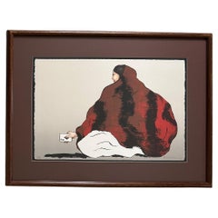Limited Edition Signed Lithograph Entitled "Gambling Lady" by R.C. Gorman