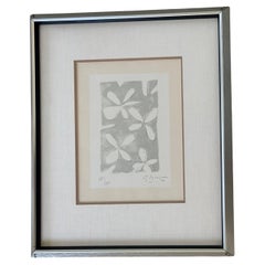 Lithographie signée à tirage limité intitulée "Lit de Fleurs" par Georges Braque