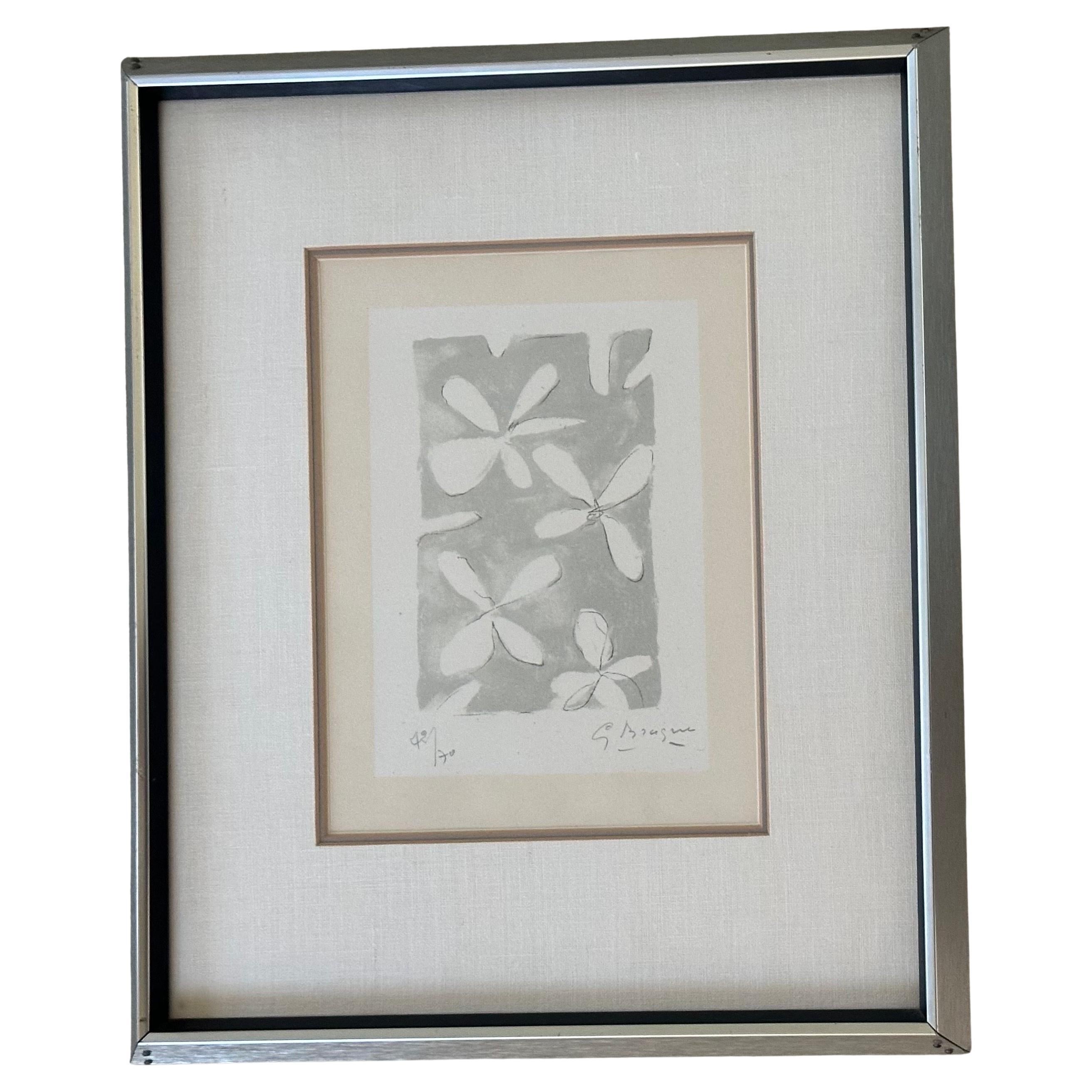 Limited Edition Signed Lithograph Entitled "Lit de Fleurs" by Georges Braque For Sale