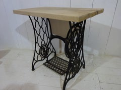 Limited Edition Singer Side Table with Aged Beech Slab Top