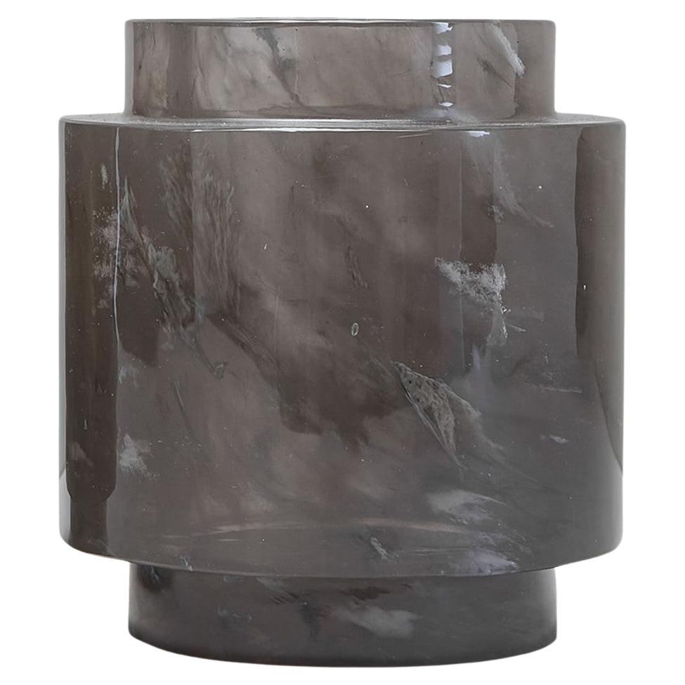 Limited Edition Small Mocha Rock Crystal Candle Votive by Gilles Caffier  For Sale