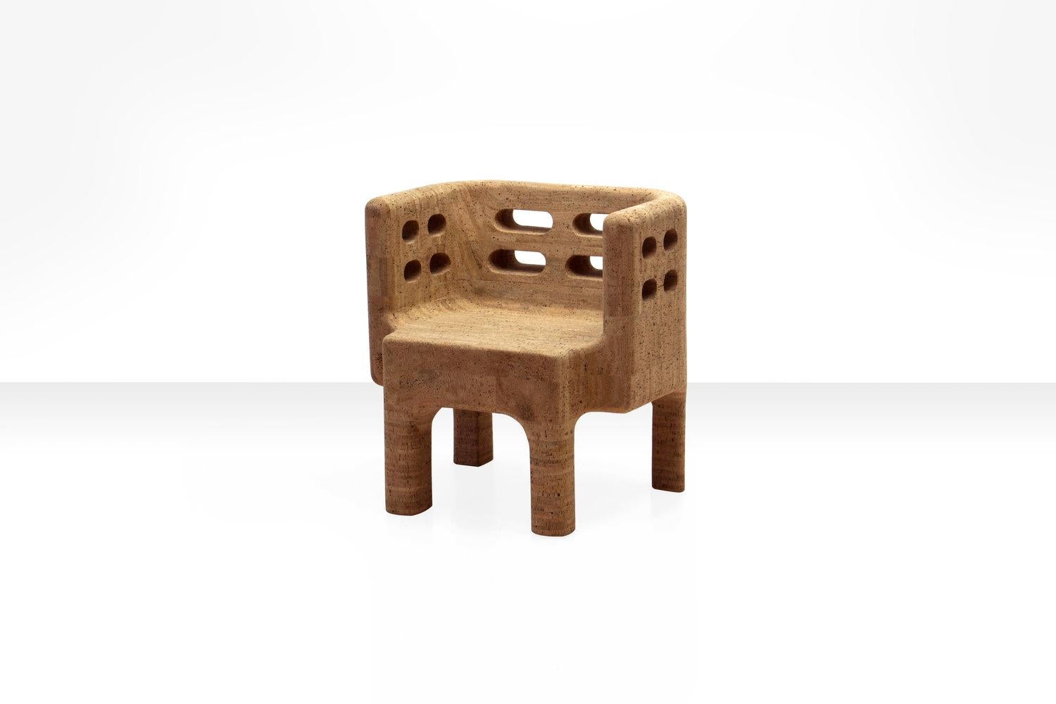 Made in limited edition, this 'Sobreiro' armchair is nr 1 of 150 and part of a small exclusive collection of cork furniture designed by the Campana Brothers. 

The Campana brothers who are well known for their playful designs and use of exceptional