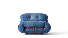 Limited Edition Soriana Denim Armchair by Afra & Tobia for Cassina, Italy - new