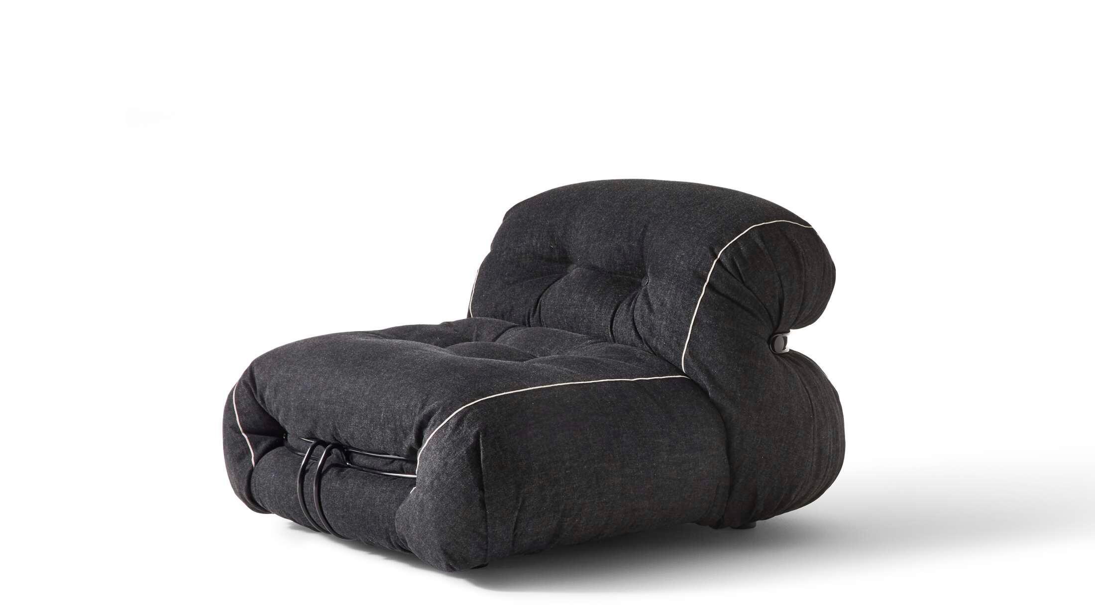 Limited Edition Soriana Denim Armchair by Afra & Tobia for Cassina, Italy - new 1