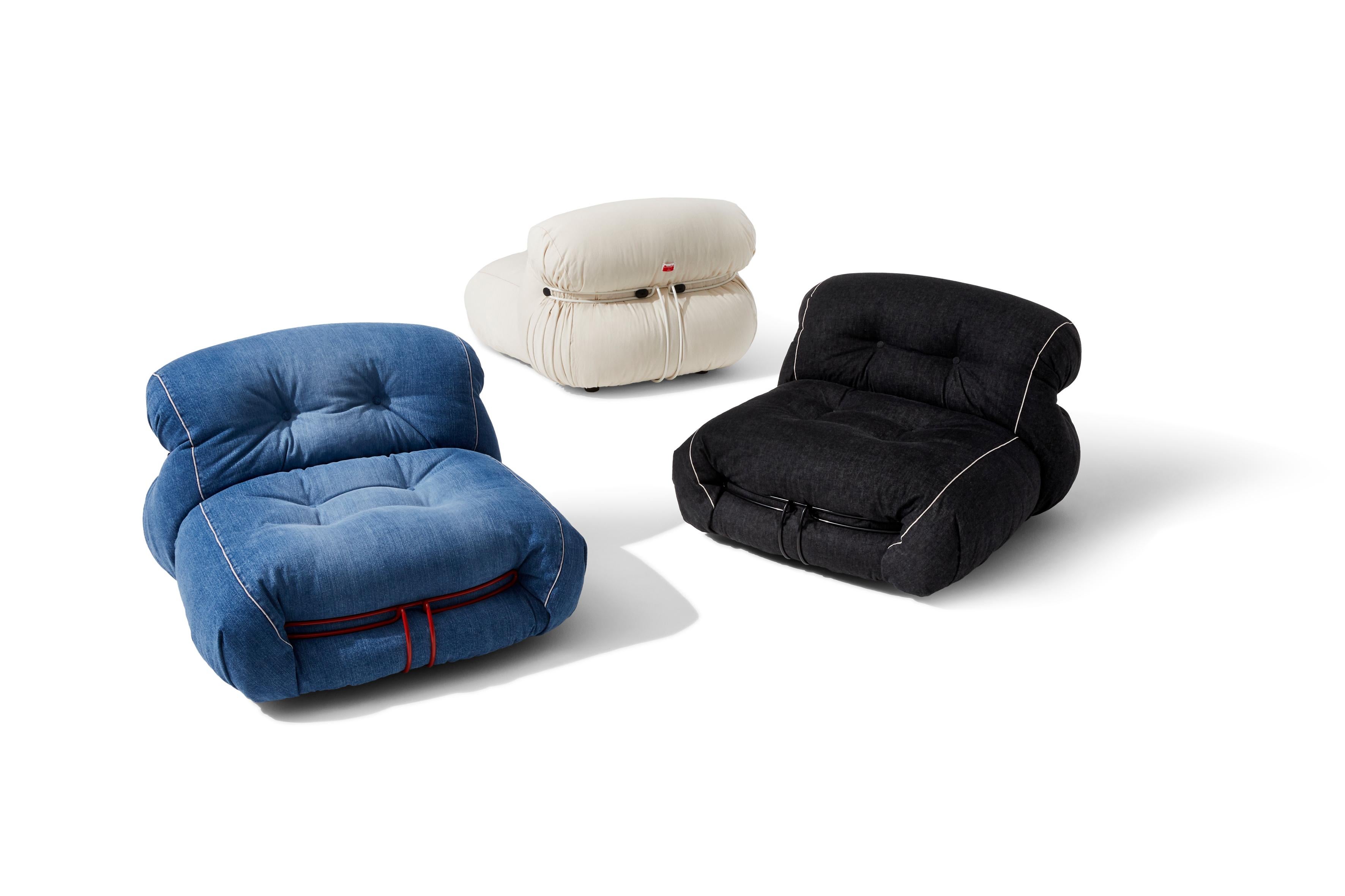 Limited Edition Soriana Denim Armchair by Afra & Tobia Scarpa for Cassina 9