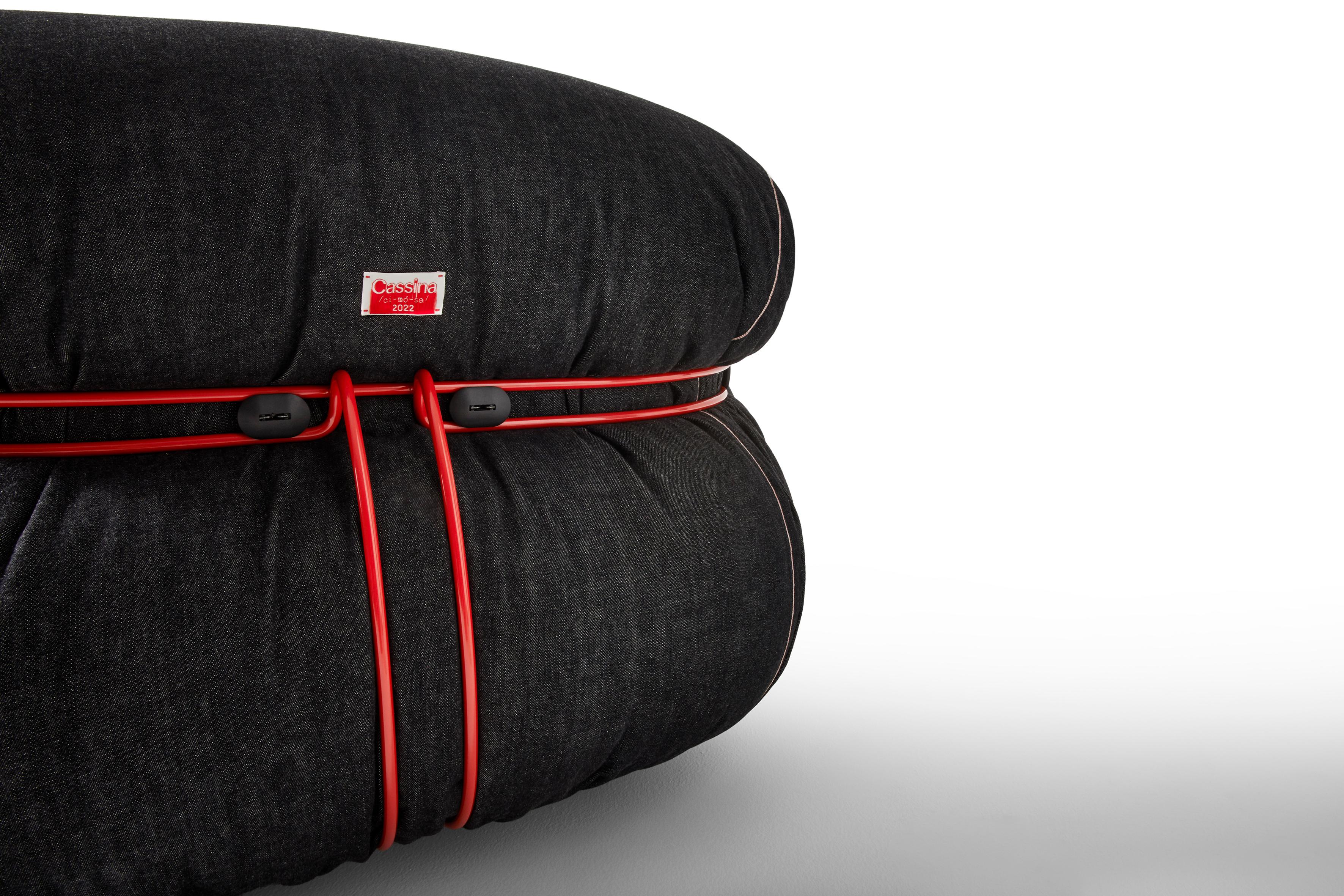 Fauteuil Soriana en denim en édition limitée par Afra & Tobia Scarpa pour Cassina en vente 11
