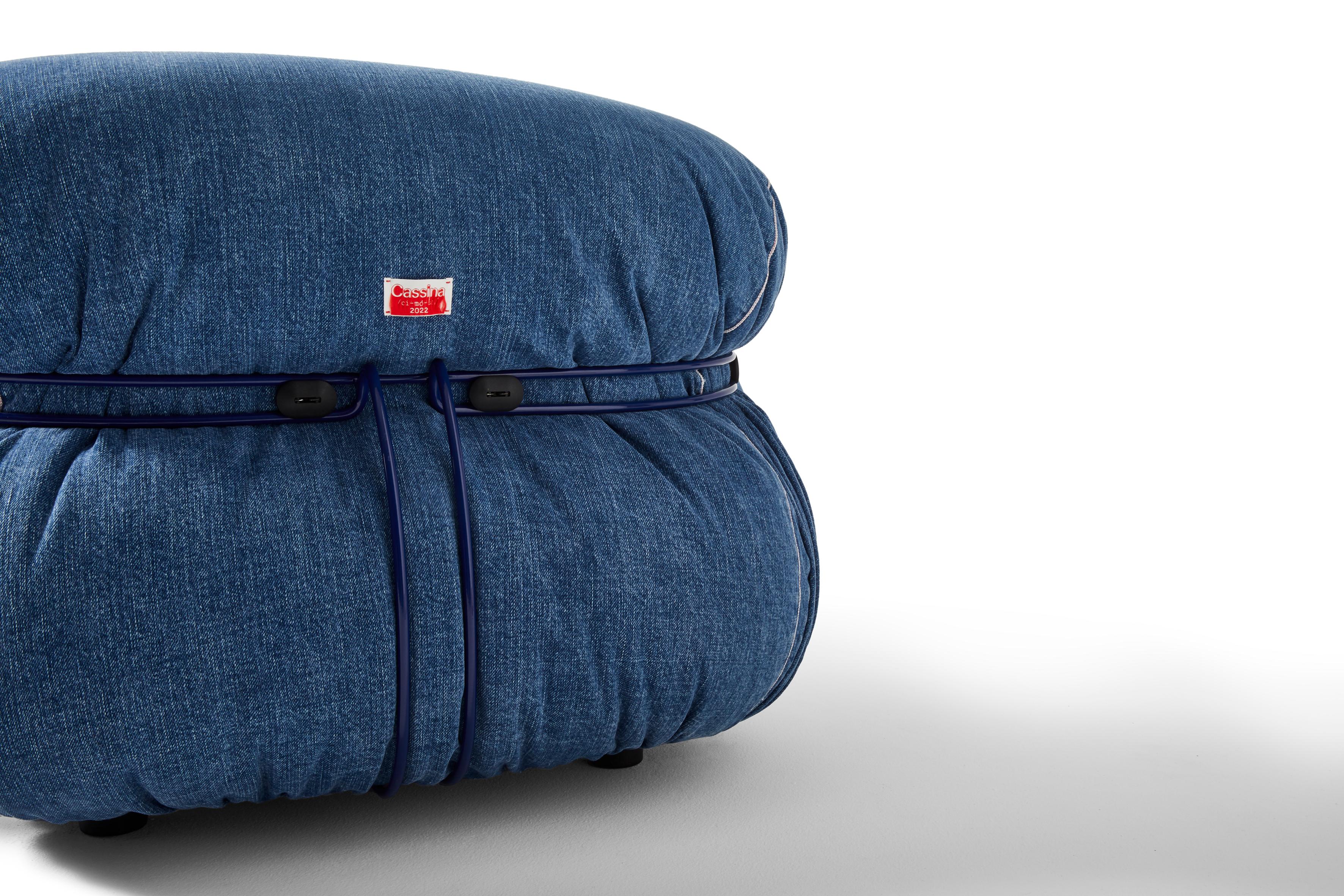 Contemporary Limited Edition Soriana Denim Armchair by Afra & Tobia Scarpa for Cassina For Sale