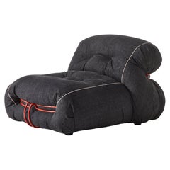 Fauteuil Soriana en denim en édition limitée par Afra & Tobia Scarpa pour Cassina