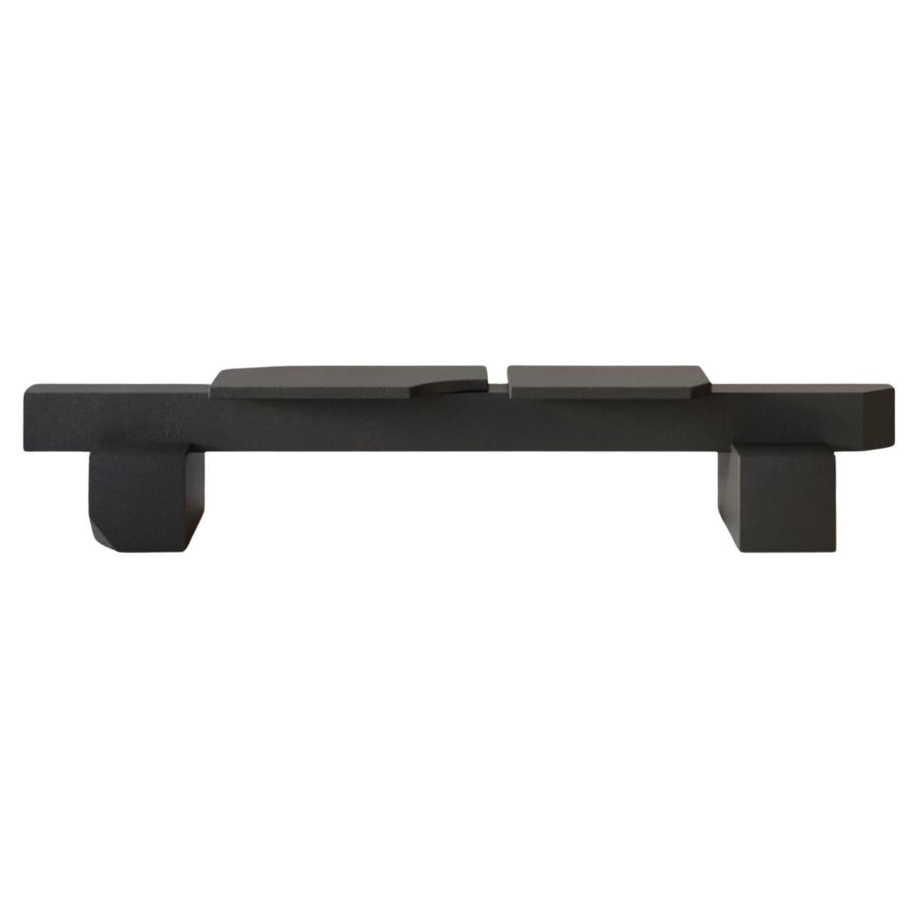 Édition limitée SSB01B Banc noir en MDF avec revêtement en résine par sashaxsasha