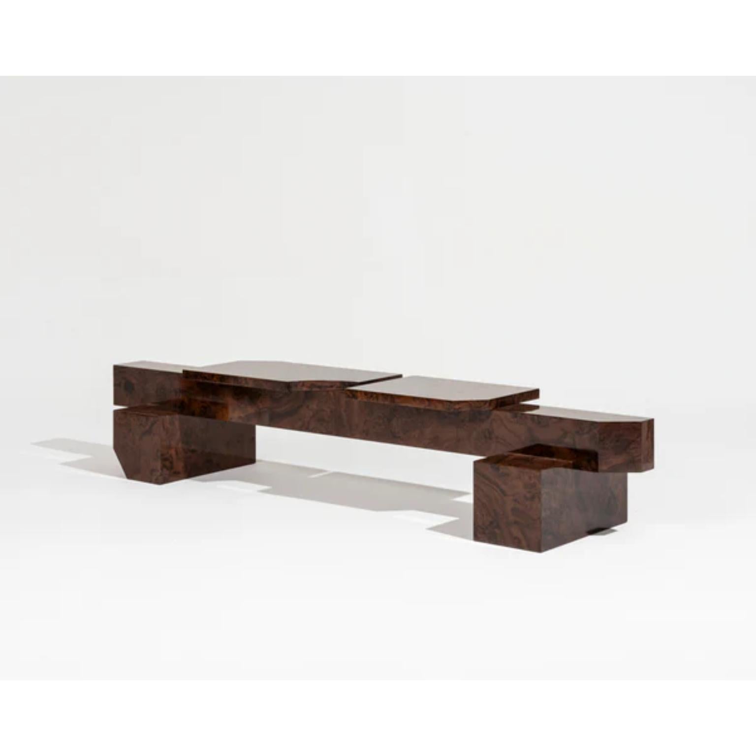 Banc SSB01W édition limitée en MDF avec placage en ronce de noyer par sashaxsasha en vente 4