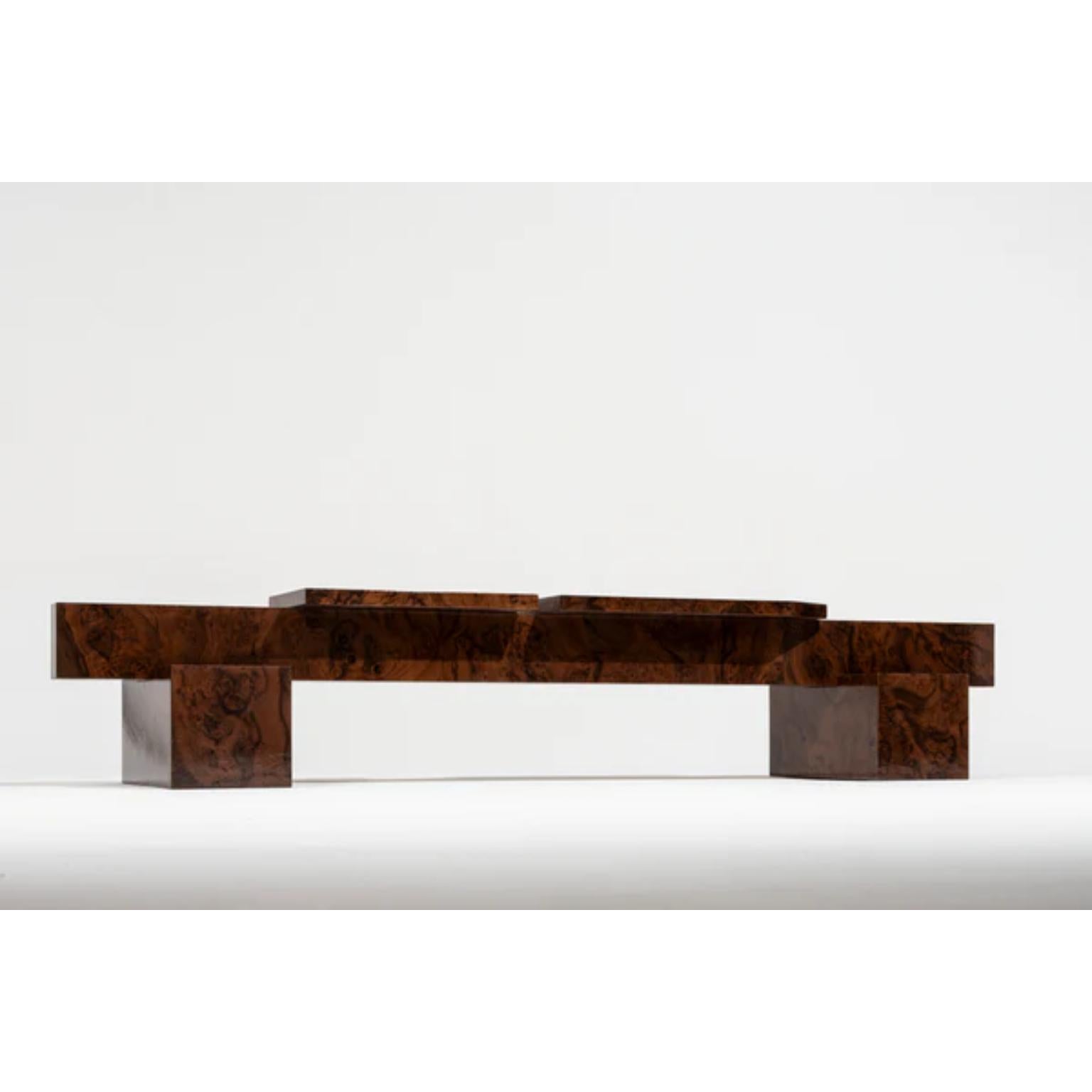 XXIe siècle et contemporain Banc SSB01W édition limitée en MDF avec placage en ronce de noyer par sashaxsasha en vente
