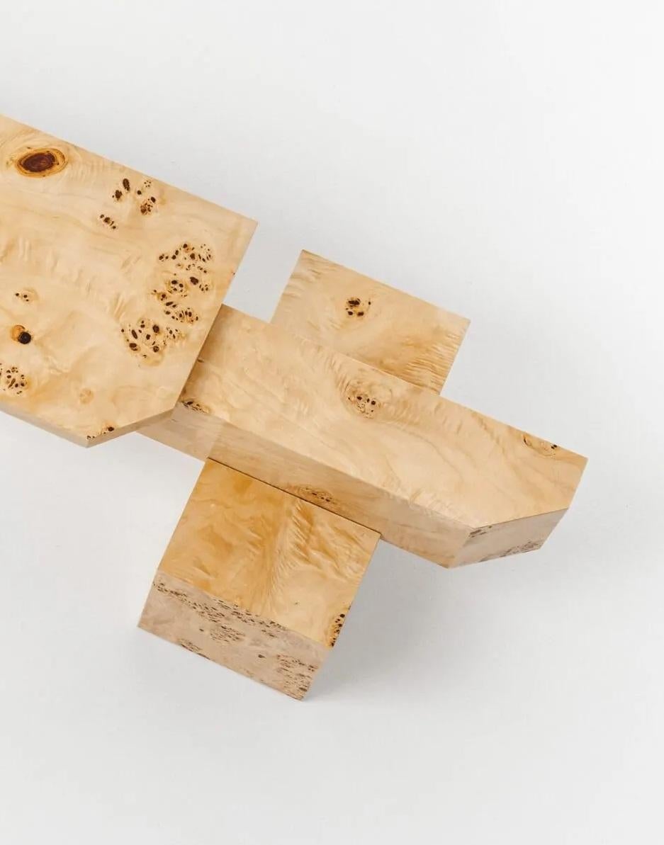 Banc SSB01W édition limitée en MDF avec placage en loupe de peuplier par sashaxsasha Neuf - En vente à Geneve, CH