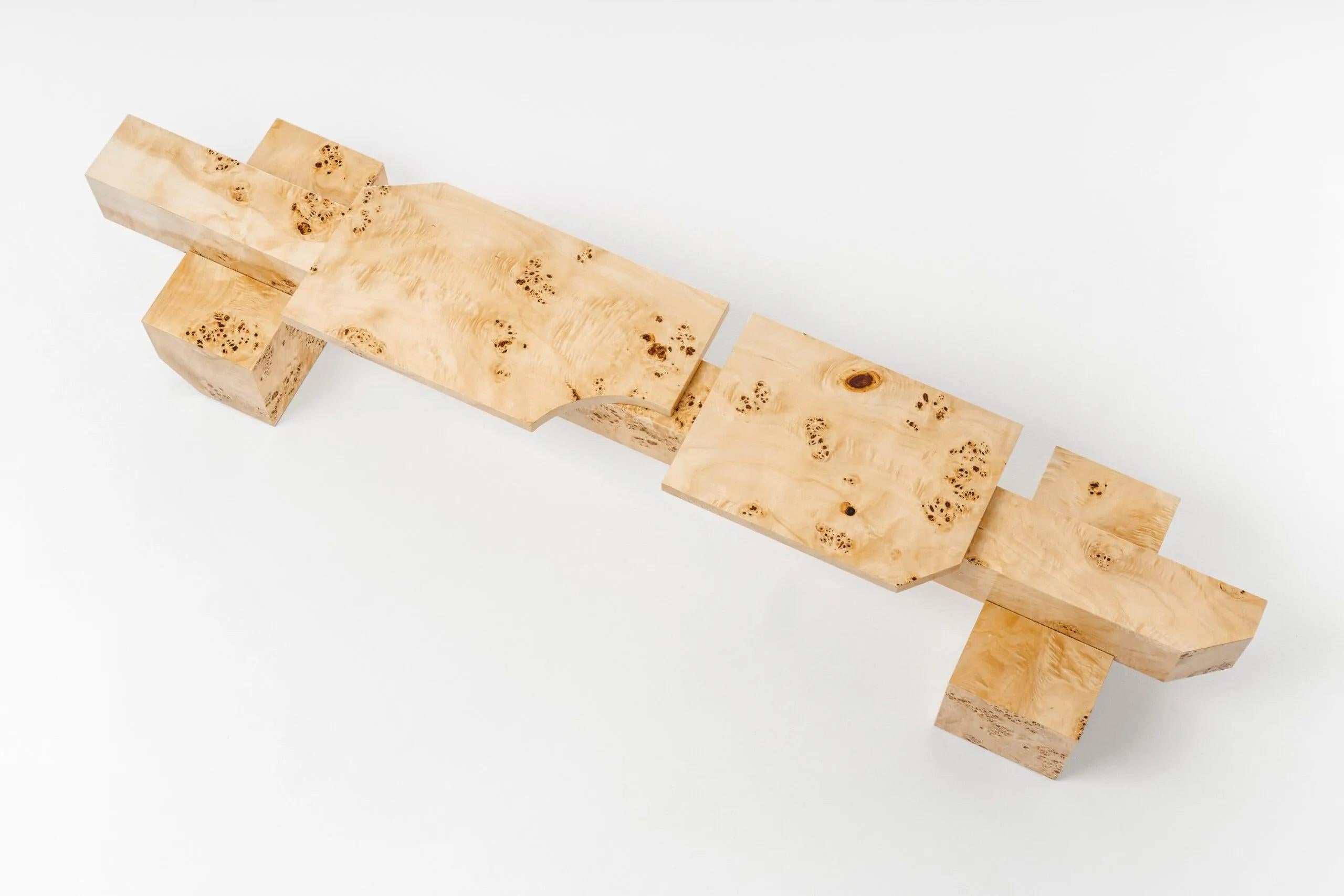 XXIe siècle et contemporain Banc SSB01W édition limitée en MDF avec placage en loupe de peuplier par sashaxsasha en vente