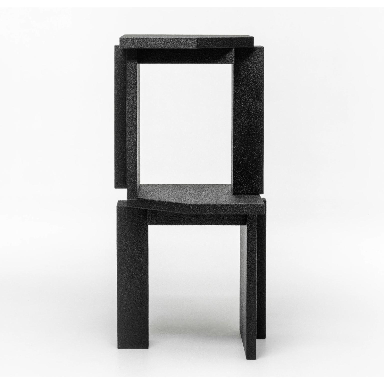 Other Limited Edition SSS01B Black Stool in MDF with Resin Coating by sashaxsasha For Sale