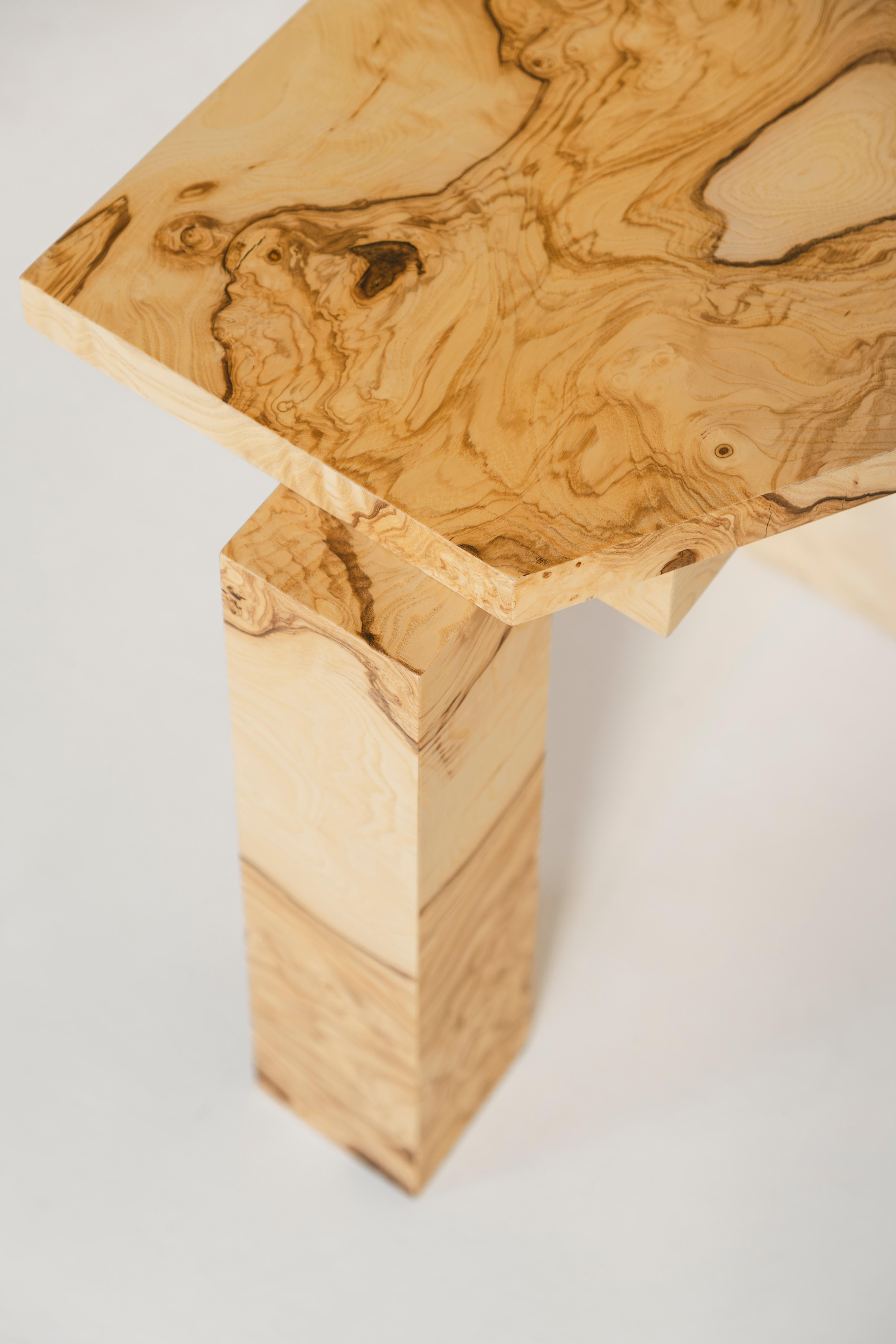 Post-Modern Limited Edition SSS01W Stool in MDF with Ash Root Veneer by sashaxsasha For Sale