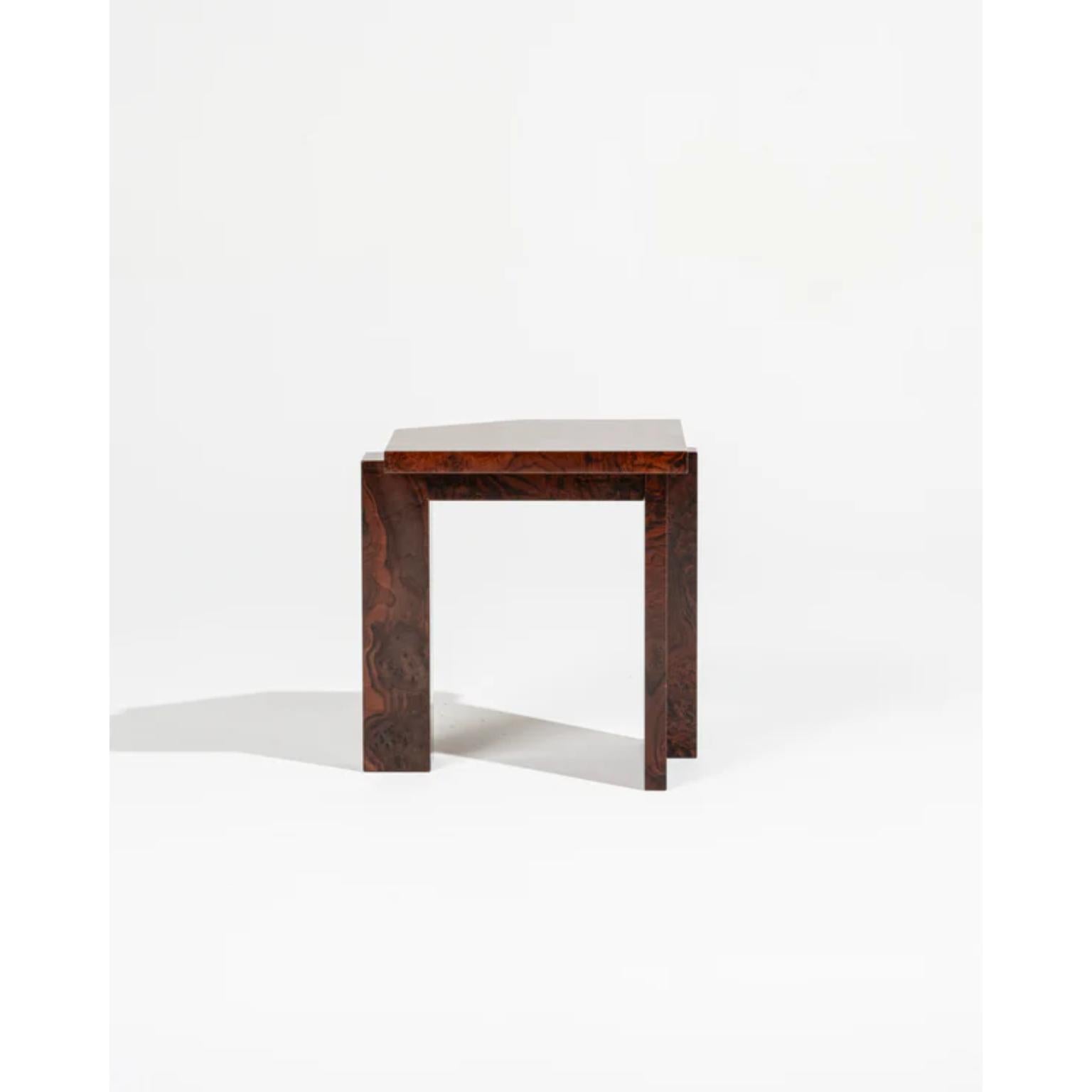 Limited Edition SSS01W Stool in MDF with Walnut Burl Veneer by sashaxsasha For Sale 3