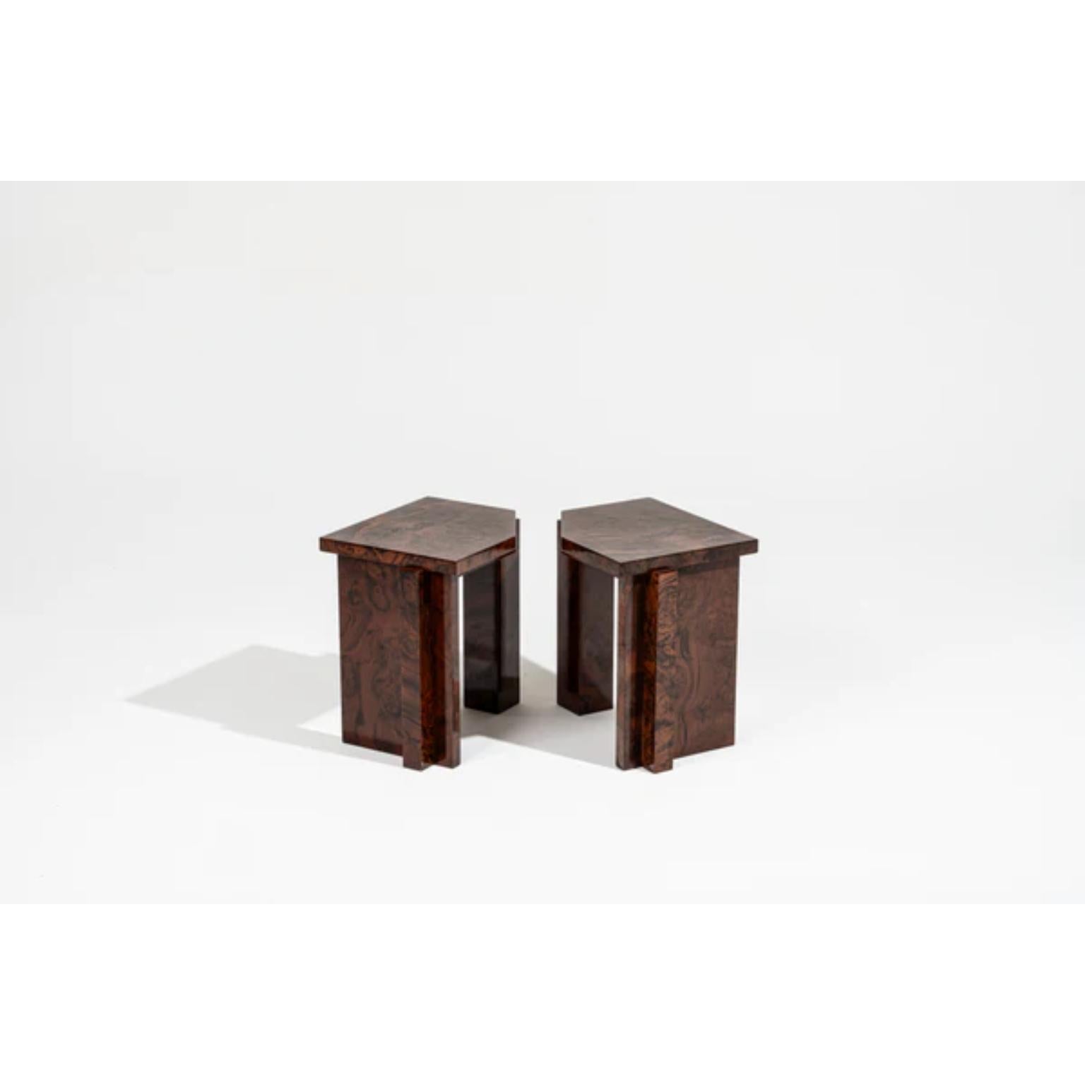Limited Edition SSS01W Stool in MDF with Walnut Burl Veneer by sashaxsasha For Sale 7