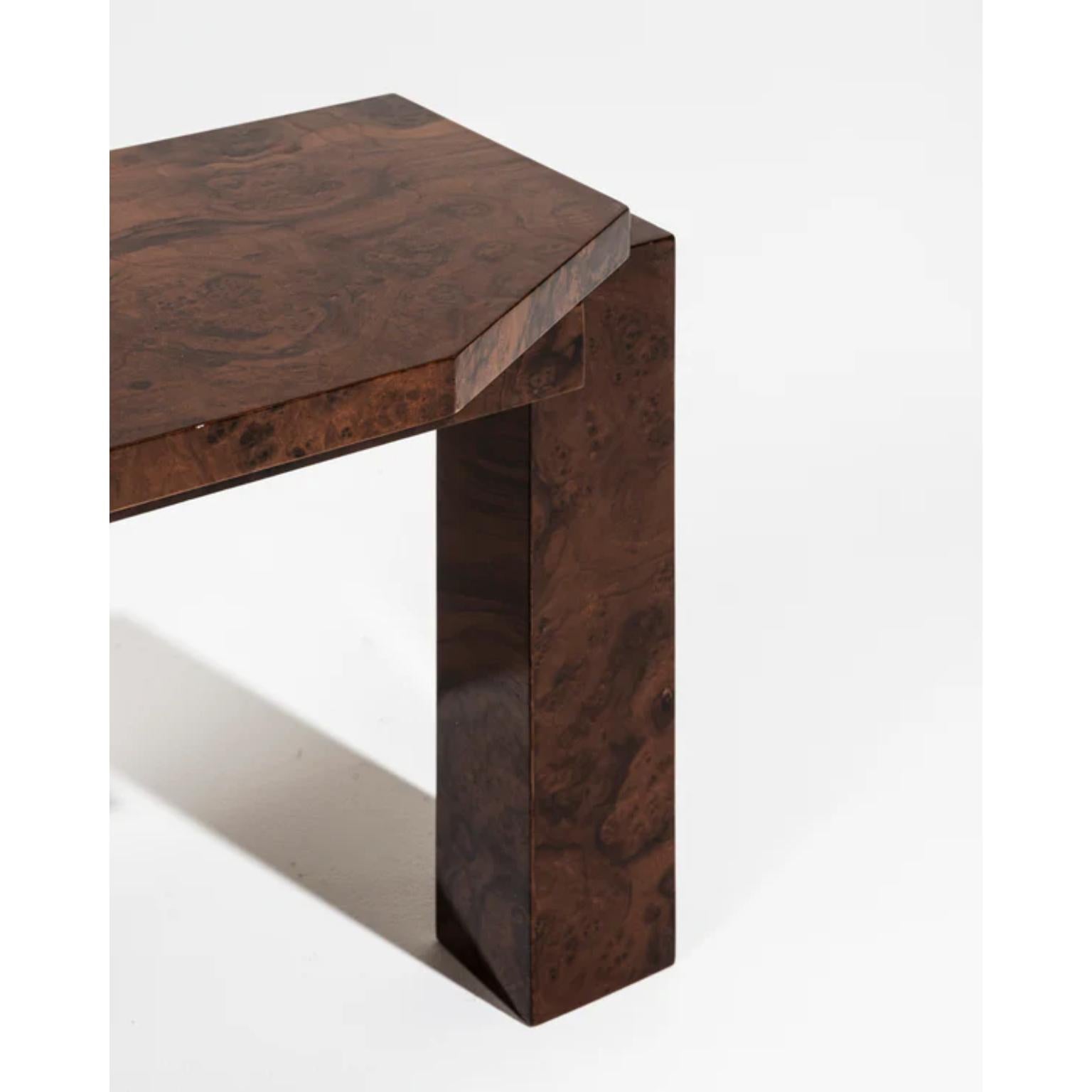 Contemporary Limited Edition SSS01W Stool in MDF with Walnut Burl Veneer by sashaxsasha For Sale