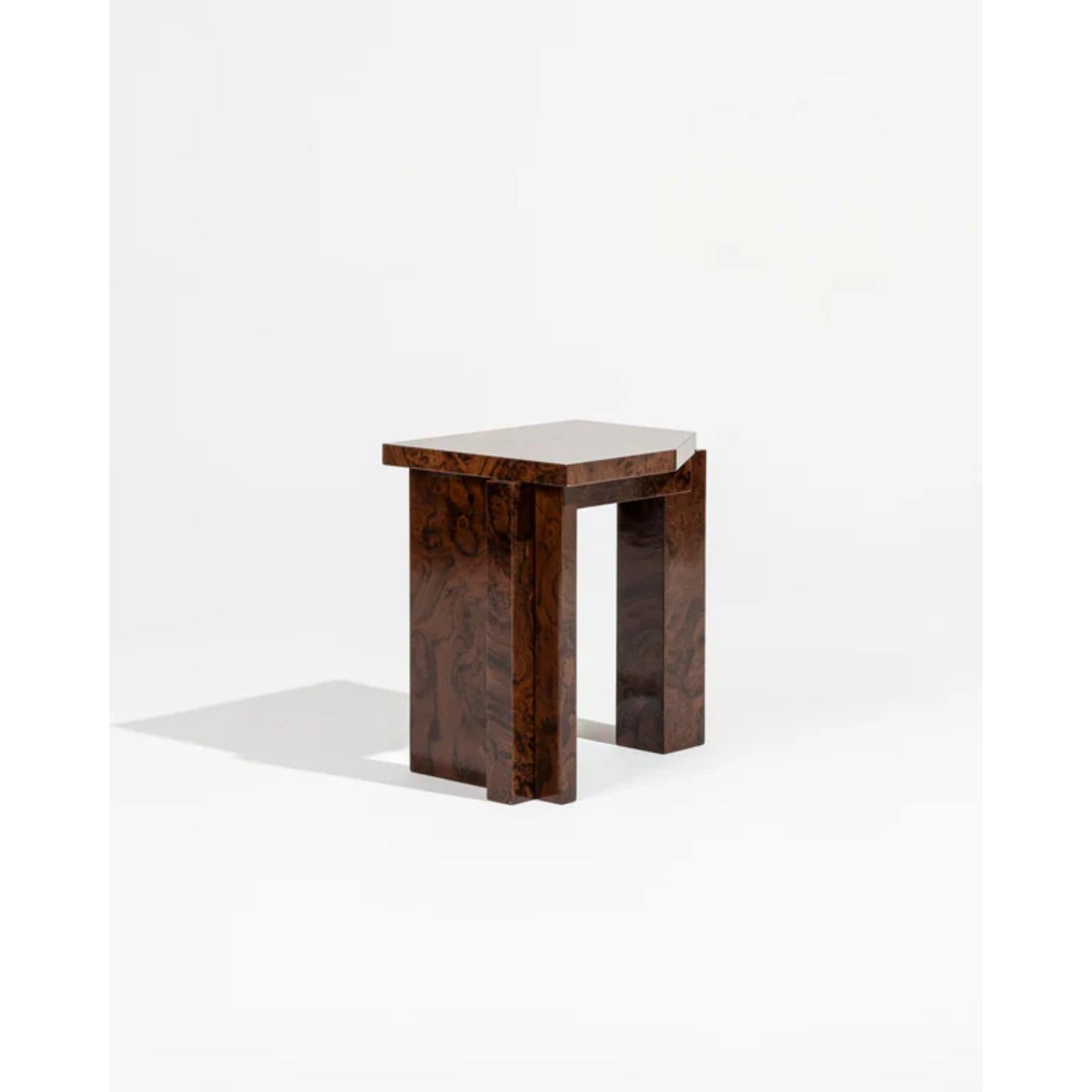 Other Limited Edition SSS01W Stool in MDF with Walnut Burl Veneer by sashaxsasha For Sale
