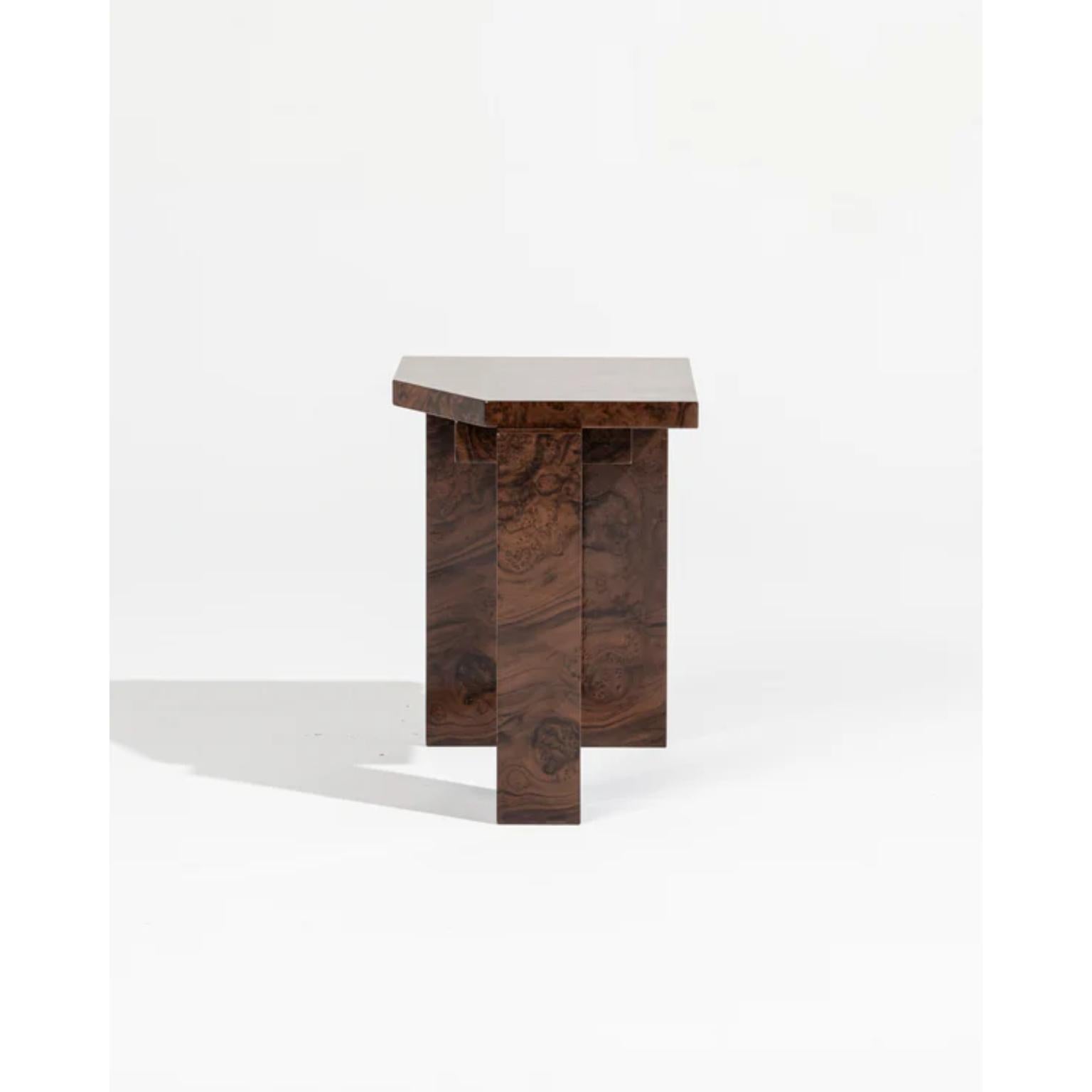Limited Edition SSS01W Stool in MDF with Walnut Burl Veneer by sashaxsasha For Sale 1