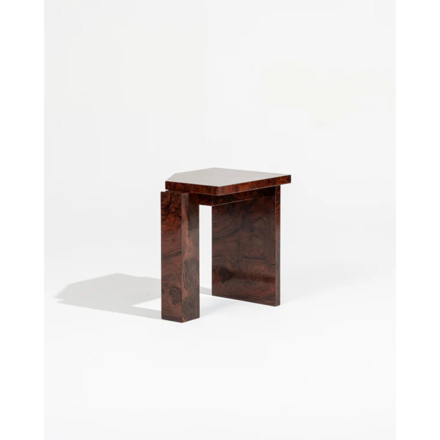 Limited Edition SSS01W Stool in MDF with Walnut Burl Veneer by sashaxsasha For Sale 2