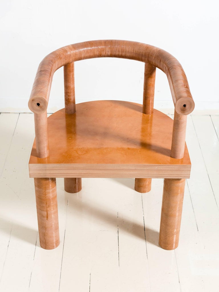 Limited Edition Stacked Leather Chair by Fort Standard In New Condition For Sale In Brooklyn, NY