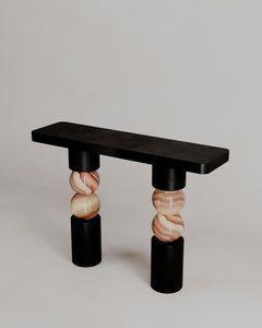 Limited Edition, Stacked Spheres Black Marble Perle Console By Esther Knopfler