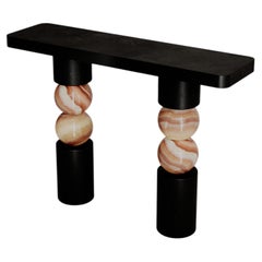Limited Edition, Stacked Spheres Black Marble Perle Console By Esther Knopfler
