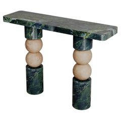 Limited Edition, Stacked Spheres Green Marble Perle Console By Esther Knopfler