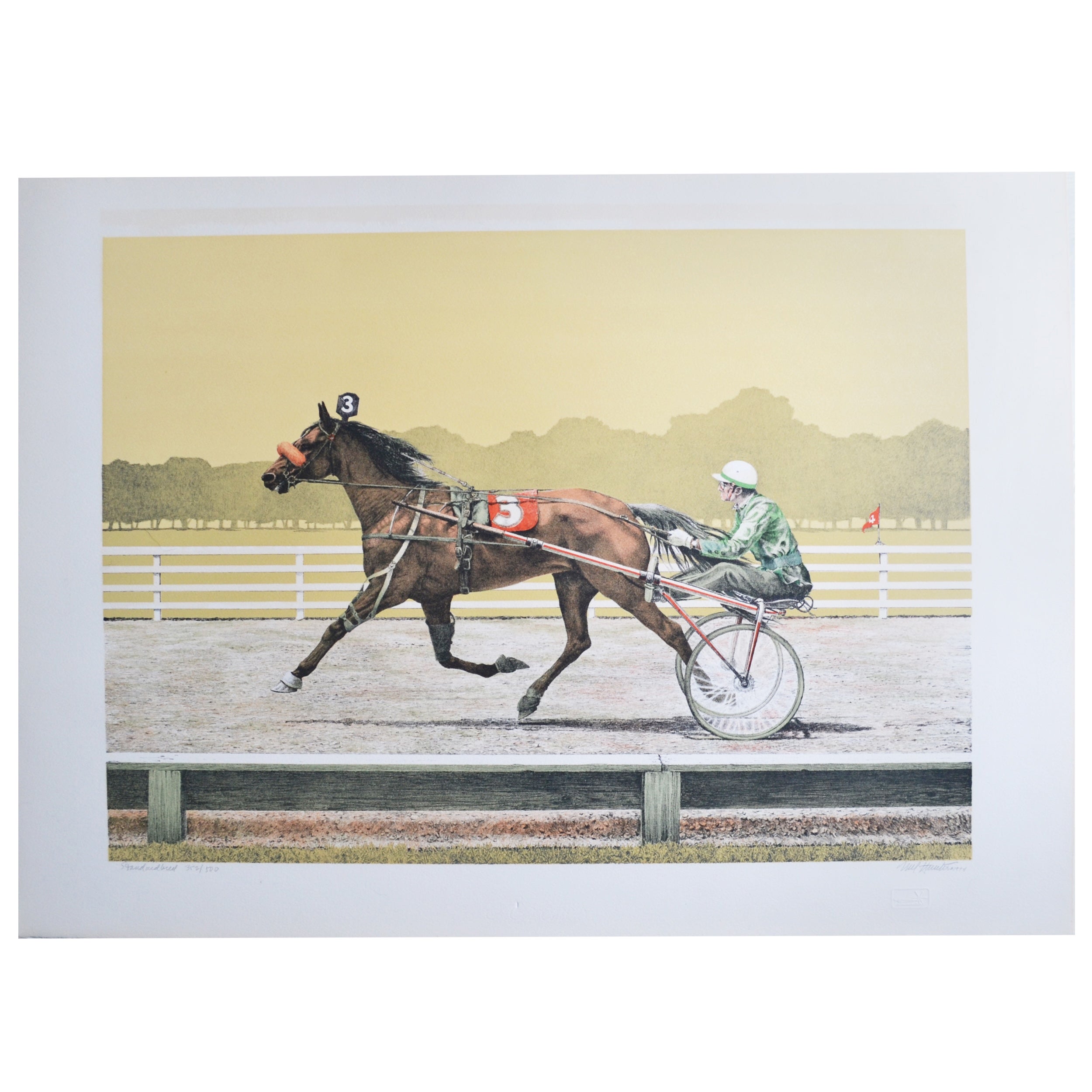 Limited Edition "Standardbred" Lithograph by Mel Hunter For Sale